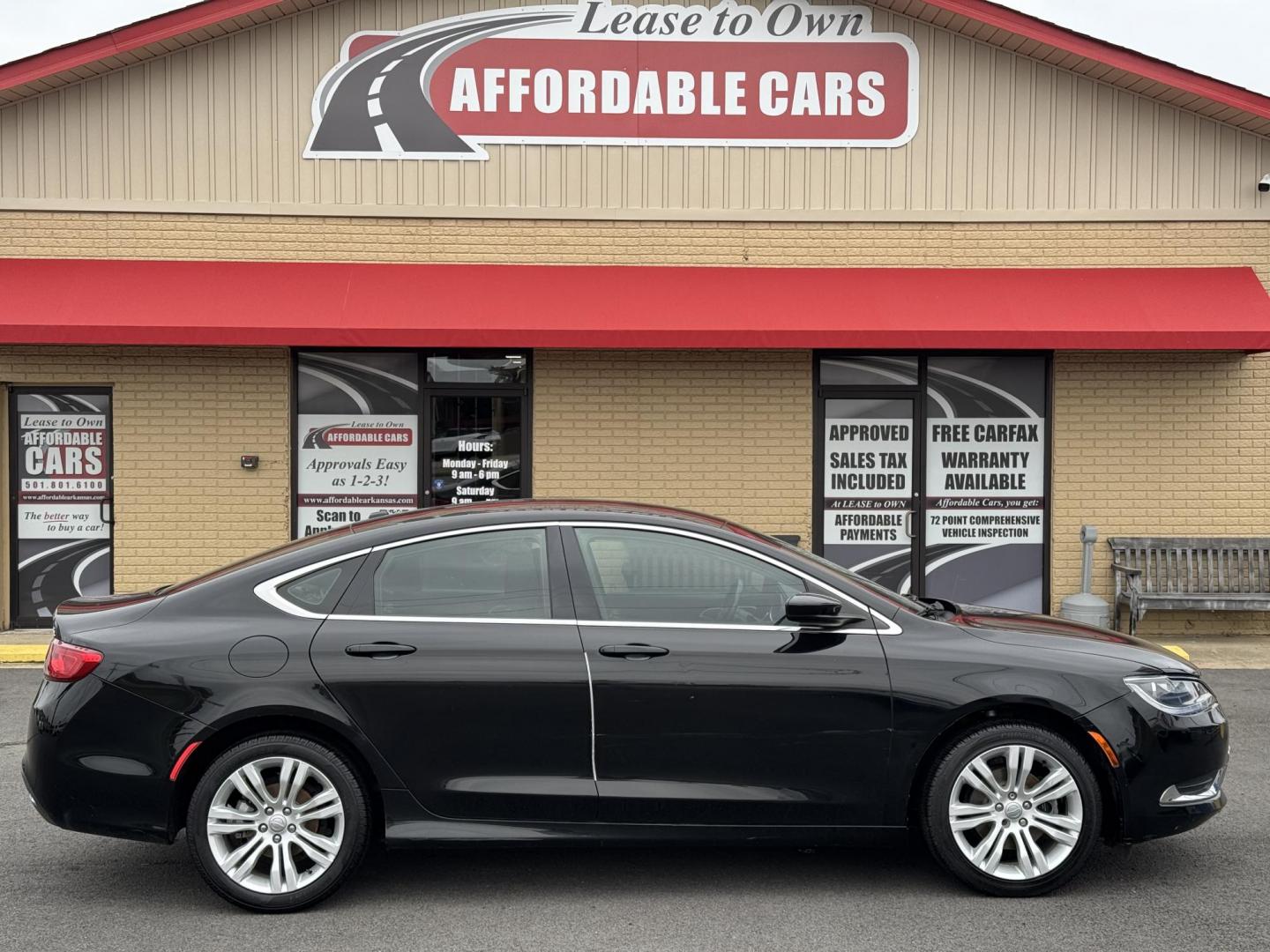 2015 Black Chrysler 200 (1C3CCCAB7FN) with an 4-Cyl, MultiAir, 2.4L engine, Automatic, 9-Spd transmission, located at 8008 Warden Rd, Sherwood, AR, 72120, (501) 801-6100, 34.830078, -92.186684 - Photo#0