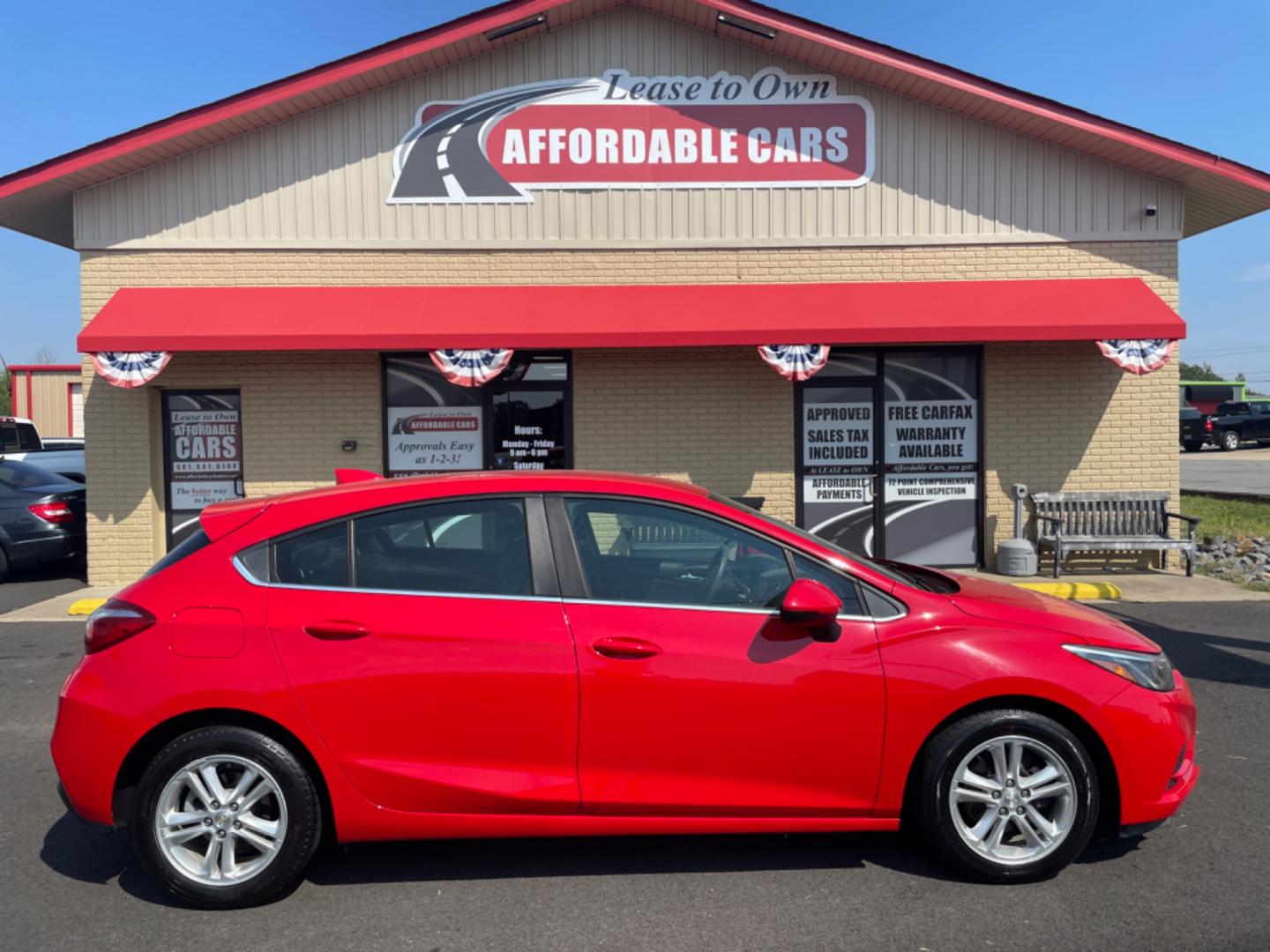 2017 Red Chevrolet Cruze (3G1BE6SM9HS) with an 4-Cyl, Turbo, 1.4 Liter engine, Automatic, 6-Spd transmission, located at 8008 Warden Rd, Sherwood, AR, 72120, (501) 801-6100, 34.830078, -92.186684 - Photo#0