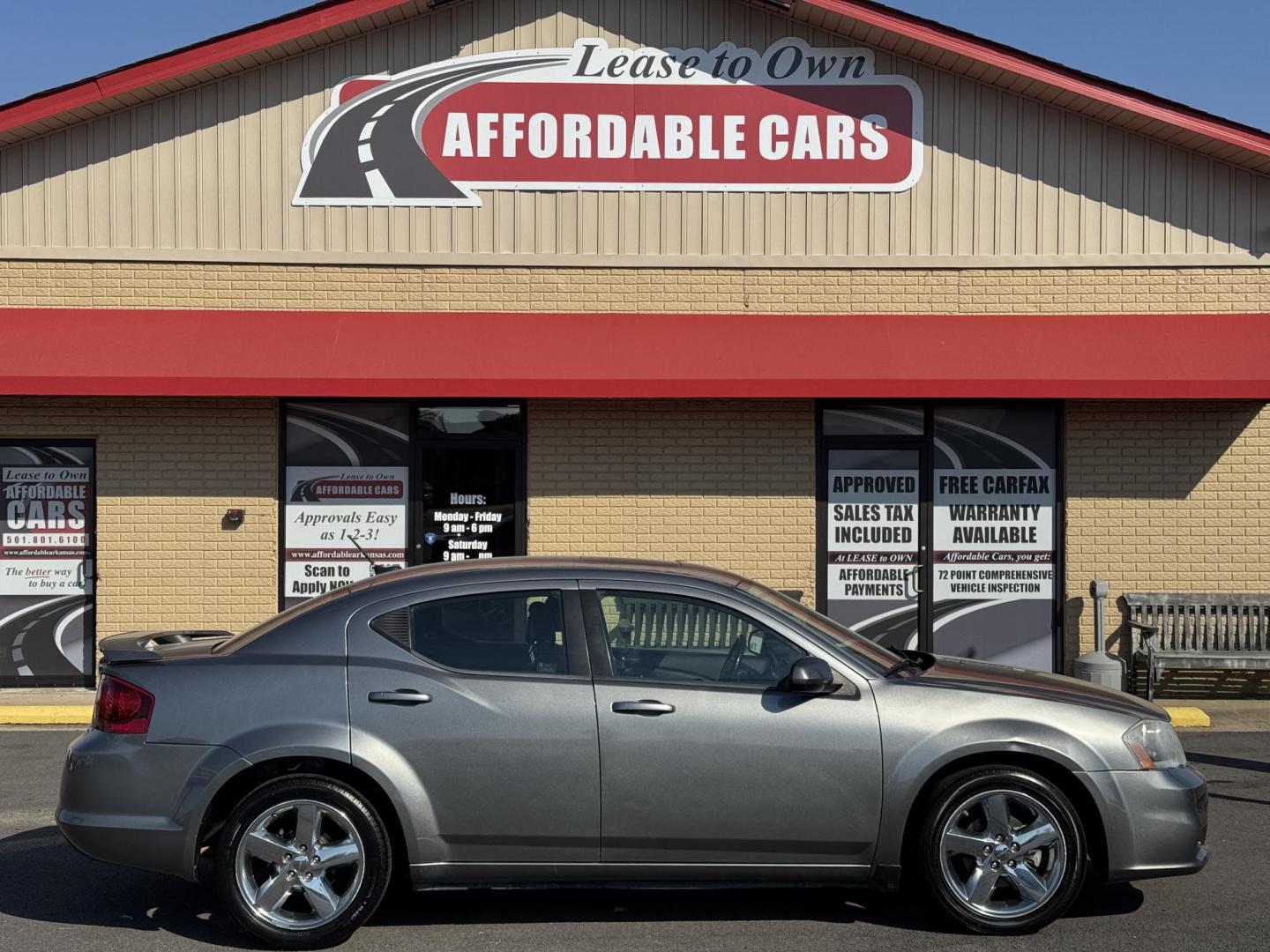 2013 Silver Dodge Avenger (1C3CDZCB9DN) with an 4-Cyl, 2.4 Liter engine, Automatic, 6-Spd w/AutoStick transmission, located at 8008 Warden Rd, Sherwood, AR, 72120, (501) 801-6100, 34.830078, -92.186684 - Photo#0