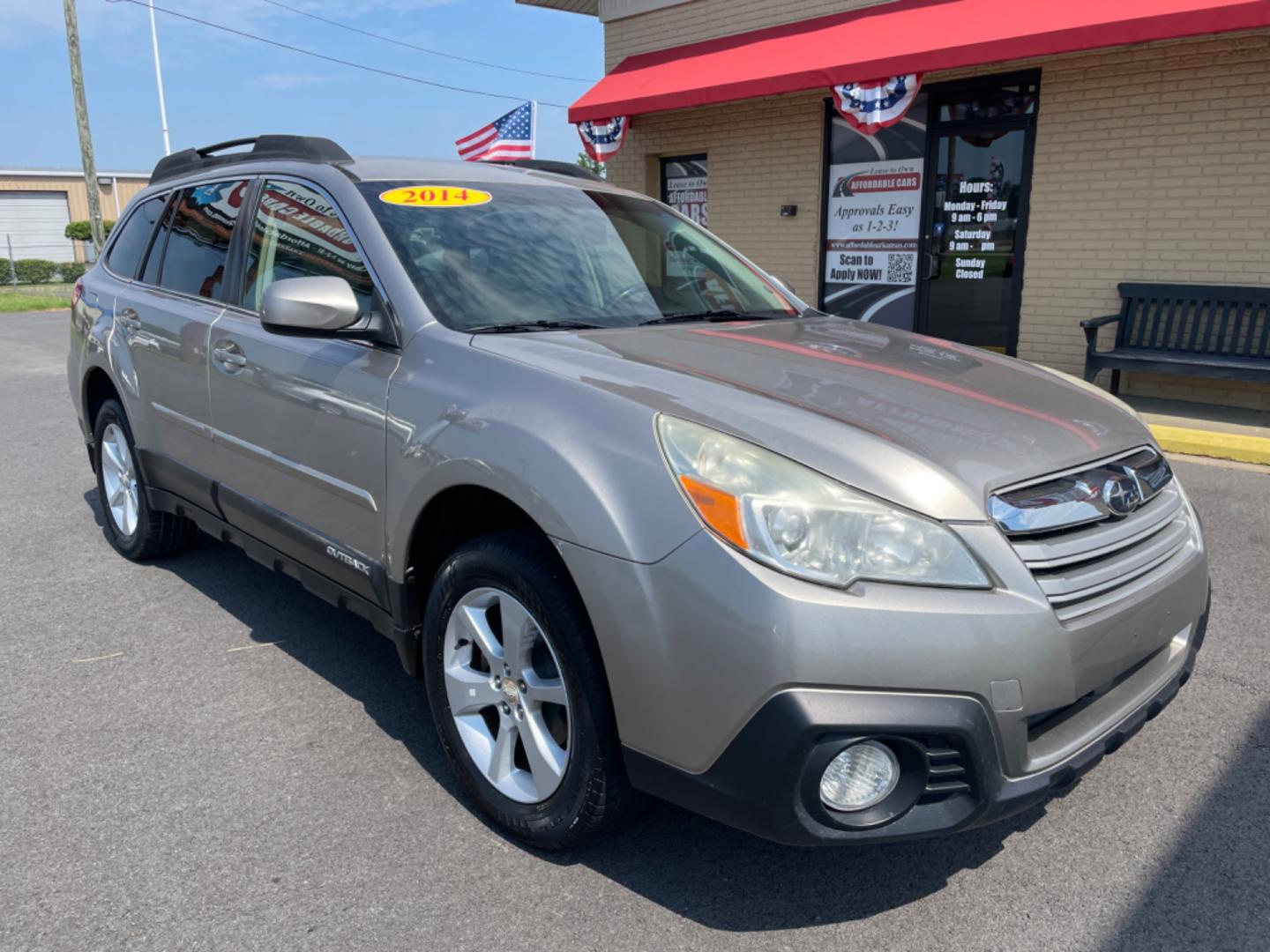 2014 Silver Subaru Outback (4S4BRCCC9E3) with an 4-Cyl, 2.5 Liter engine, Automatic, CVT w/Manual Mode transmission, located at 8008 Warden Rd, Sherwood, AR, 72120, (501) 801-6100, 34.830078, -92.186684 - Photo#1