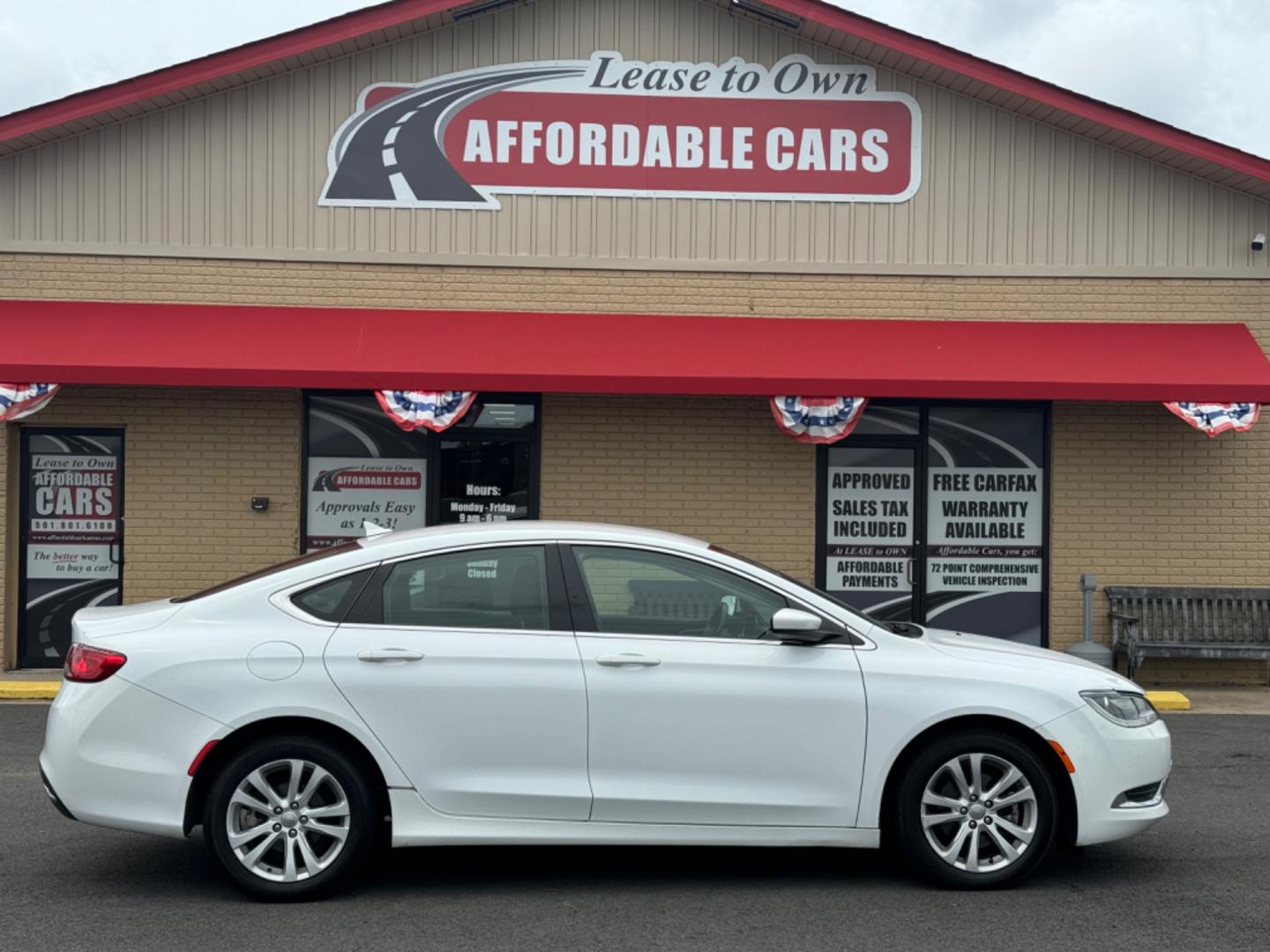 2015 White Chrysler 200 (1C3CCCAB6FN) with an 4-Cyl, MultiAir, 2.4L engine, Automatic, 9-Spd transmission, located at 8008 Warden Rd, Sherwood, AR, 72120, (501) 801-6100, 34.830078, -92.186684 - Photo#0