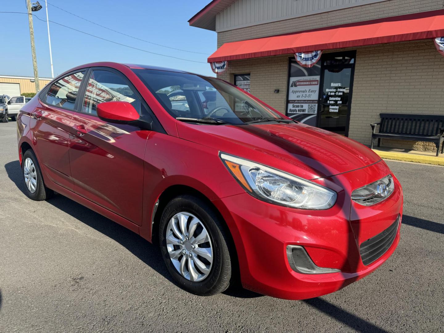 2016 Red Hyundai Accent (KMHCT4AE0GU) with an 4-Cyl, 1.6 Liter engine, Auto, 6-Spd w/Overdrive transmission, located at 8008 Warden Rd, Sherwood, AR, 72120, (501) 801-6100, 34.830078, -92.186684 - Photo#2