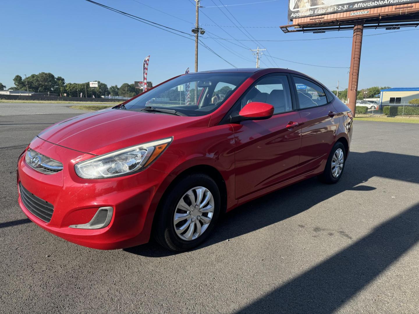 2016 Red Hyundai Accent (KMHCT4AE0GU) with an 4-Cyl, 1.6 Liter engine, Auto, 6-Spd w/Overdrive transmission, located at 8008 Warden Rd, Sherwood, AR, 72120, (501) 801-6100, 34.830078, -92.186684 - Photo#3