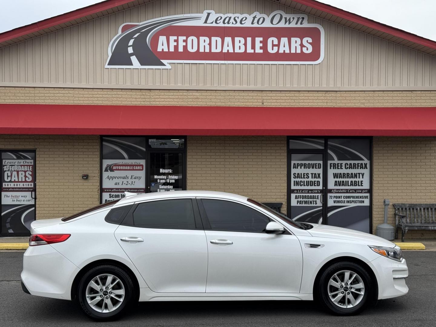 2016 White Kia Optima (KNAGT4L32G5) with an 4-Cyl, 2.4 Liter engine, Auto, 6-Spd Sportmatic transmission, located at 8008 Warden Rd, Sherwood, AR, 72120, (501) 801-6100, 34.830078, -92.186684 - Photo#0